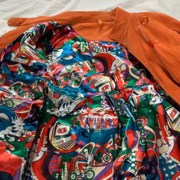 Boho Embroidered Orange Corduroy Coat by KanaBeach Women’s 12 - Picture 13 of 16